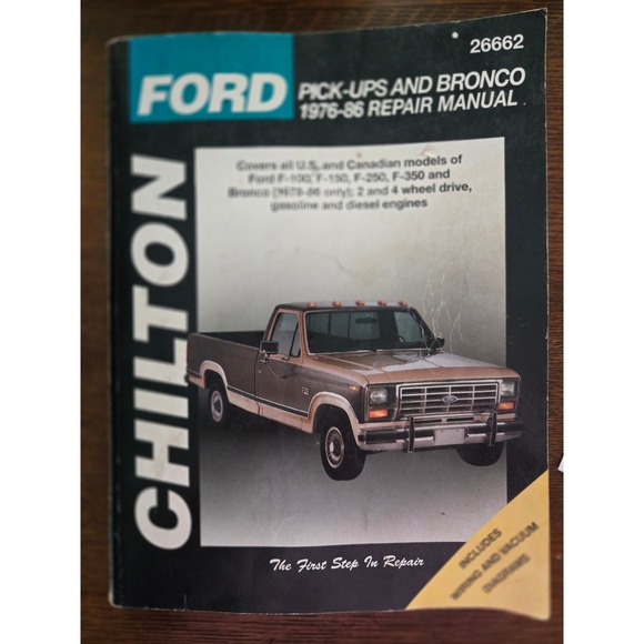 Ford Pick-Ups and Bronco 1976-86 Repair Manual Chilton Book Shop Service - Picture 1 of 3